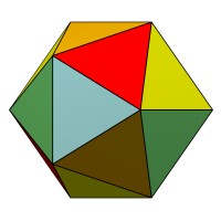 Модель икосаэдра - первый вариант раскраски (VRML)