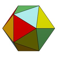 Модель икосаэдра - второй вариант раскраски (VRML)