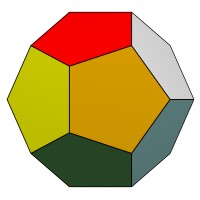 Модель додекаэдра - 6 цветов (VRML)